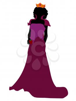 Royalty Free Clipart Image of an Evil Queen With an Apple