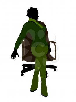 Royalty Free Clipart Image of a Woman in an Office Chair