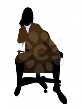 Royalty Free Clipart Image of a Woman Sitting in a Chair