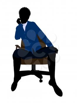 Royalty Free Clipart Image of a Woman in an Office Chair