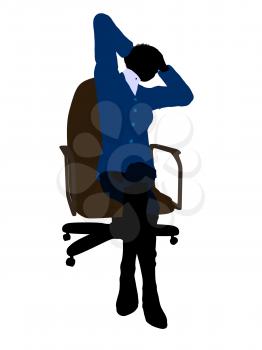 Royalty Free Clipart Image of a Woman in an Office Chair