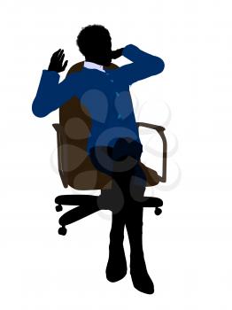 Royalty Free Clipart Image of a Woman in an Office Chair