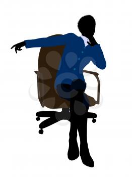 Royalty Free Clipart Image of a Woman in an Office Chair