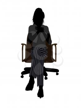 Royalty Free Clipart Image of a Woman in an Office Chair