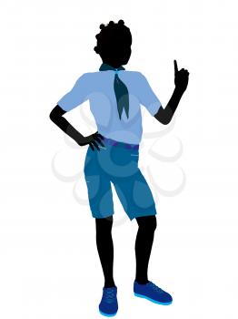 Royalty Free Clipart Image of a Girl Pointing