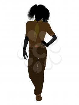 Royalty Free Clipart Image of a Girl Standing