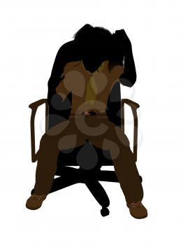 Royalty Free Clipart Image of a Girl in a Chair