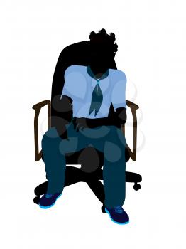 Royalty Free Clipart Image of a Girl in a Chair