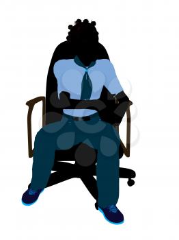 Royalty Free Clipart Image of a Girl in a Chair