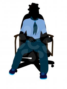 Royalty Free Clipart Image of a Girl in a Chair