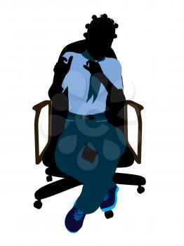 Royalty Free Clipart Image of a Girl in a Chair