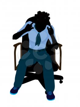 Royalty Free Clipart Image of a Girl in a Chair