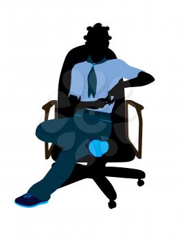 Royalty Free Clipart Image of a Girl in a Chair