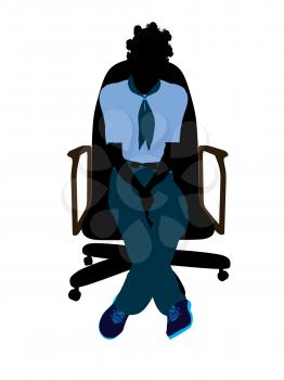 Royalty Free Clipart Image of a Girl in a Chair