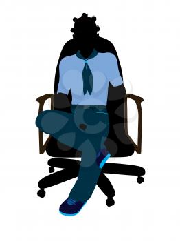 Royalty Free Clipart Image of a Girl in a Chair