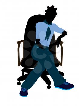 Royalty Free Clipart Image of a Girl in a Chair