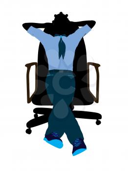 Royalty Free Clipart Image of a Girl in a Chair