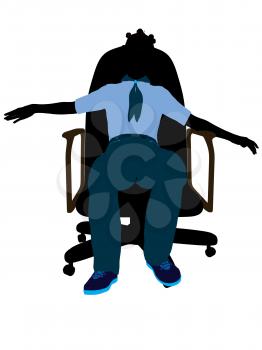 Royalty Free Clipart Image of a Girl in a Chair