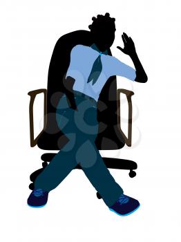 Royalty Free Clipart Image of a Girl in a Chair