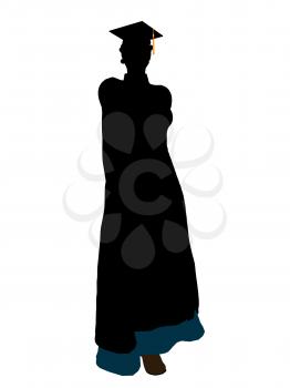 Royalty Free Clipart Image of a Female Graduate