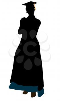 Royalty Free Clipart Image of a Female Graduate