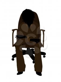 Royalty Free Clipart Image of a Woman in a Chair