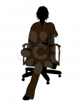 Royalty Free Clipart Image of a Woman in a Chair