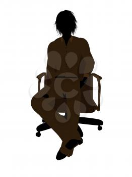 Royalty Free Clipart Image of a Woman in a Chair