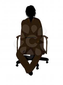 Royalty Free Clipart Image of a Woman in a Chair