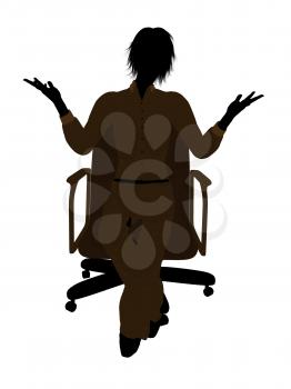 Royalty Free Clipart Image of a Woman in a Chair