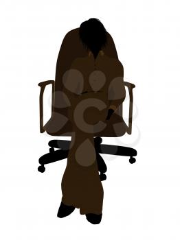 Royalty Free Clipart Image of a Woman in a Chair