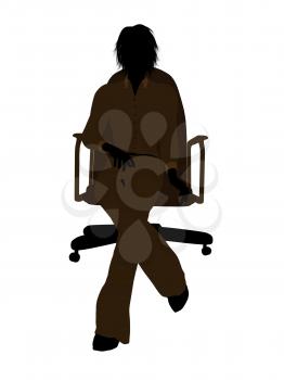 Royalty Free Clipart Image of a Woman in a Chair