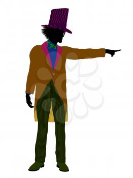 Royalty Free Clipart Image of a Man in a Top Hat