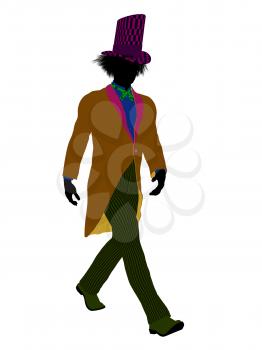 Royalty Free Clipart Image of a Man in a Top Hat