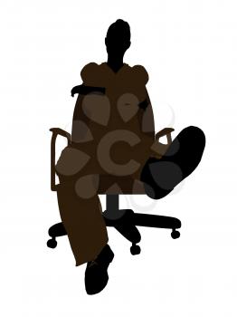 Royalty Free Clipart Image of a Woman in an Office Chair