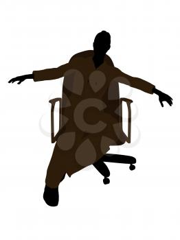 Royalty Free Clipart Image of a Woman in an Office Chair