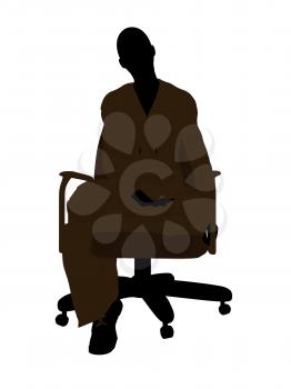 Royalty Free Clipart Image of a Woman in an Office Chair