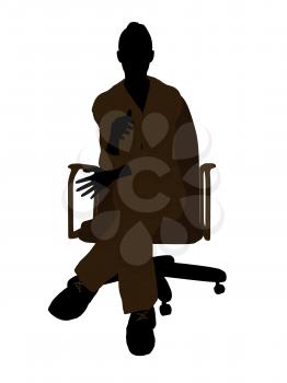 Royalty Free Clipart Image of a Woman in an Office Chair