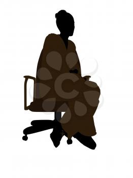 Royalty Free Clipart Image of a Woman in an Office Chair