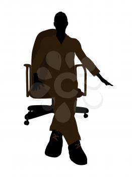 Royalty Free Clipart Image of a Woman in an Office Chair