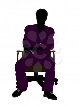 Royalty Free Clipart Image of a Man in a Chair