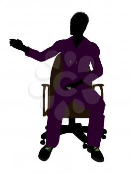 Royalty Free Clipart Image of a Man in a Chair