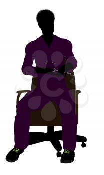 Royalty Free Clipart Image of a Man in a Chair