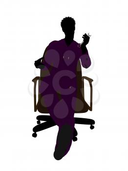 Royalty Free Clipart Image of a Man in a Chair