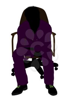 Royalty Free Clipart Image of a Man in a Chair