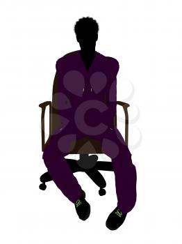 Royalty Free Clipart Image of a Man in a Chair