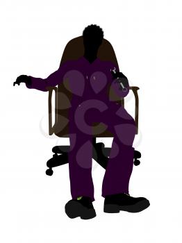 Royalty Free Clipart Image of a Man in a Chair