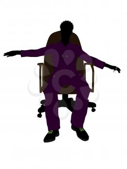 Royalty Free Clipart Image of a Man in a Chair