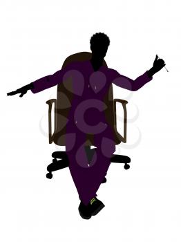 Royalty Free Clipart Image of a Man in a Chair