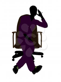 Royalty Free Clipart Image of a Man in a Chair